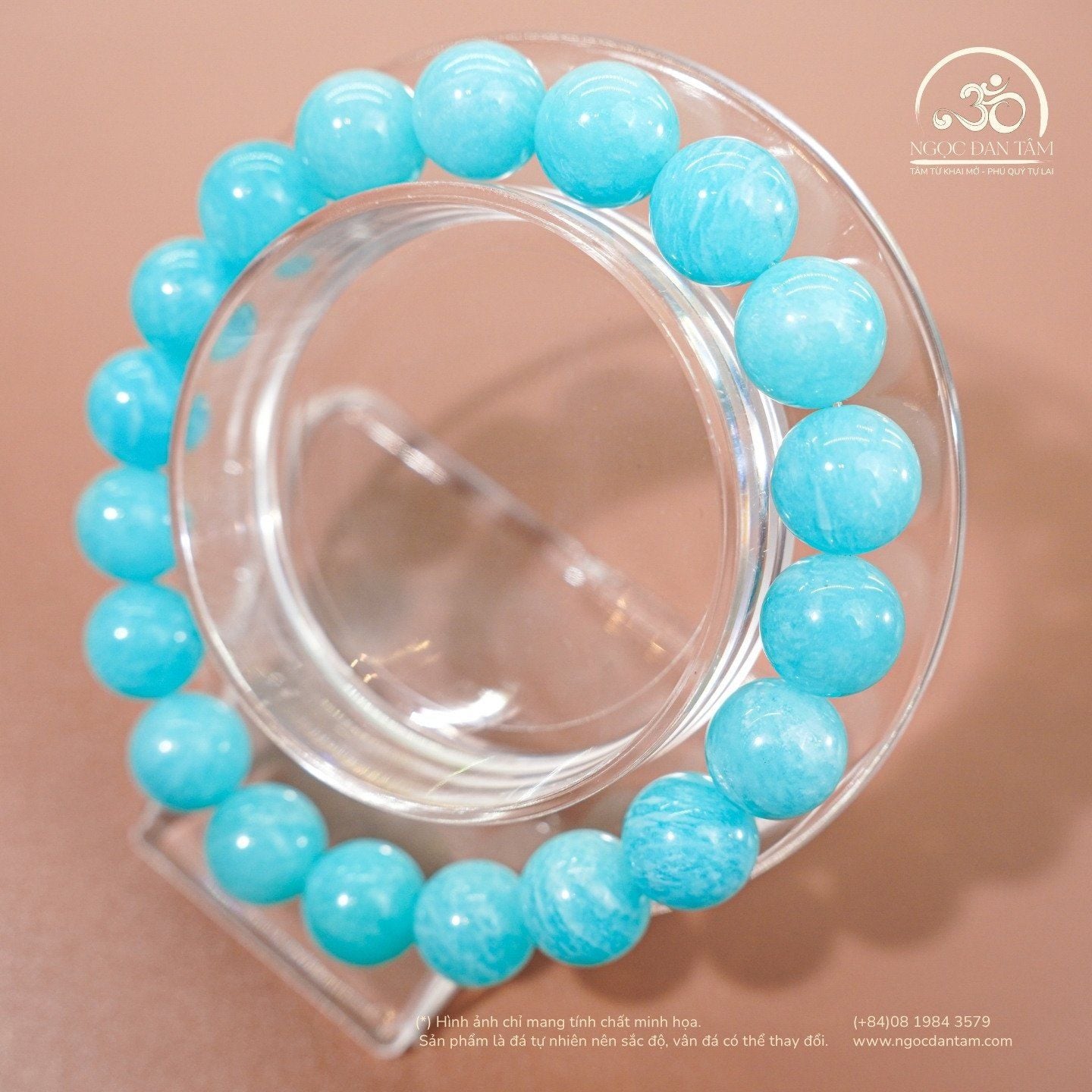 Vòng Tay Amazonite Vân Trắng 10mm 5A 