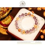  Vòng Tay Đá Ametrine 10mm 2A Phối Charm Chùy Kim Cang Bạc 