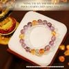  Vòng Tay Đá Ametrine 10mm 2A Phối Charm Chùy Kim Cang Bạc 