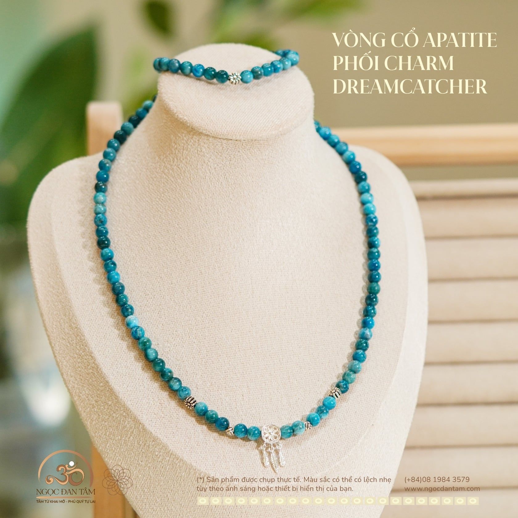  Vòng Cổ Apatite Phối Charm Dreamcatcher 