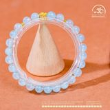  Vòng Tay Đá Aquamarine 6mm 3A Phối Charm Hoa Mai 