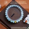  Vòng Tay Đá Aquamarine 6mm 3A Phối Charm Hoa Mai 