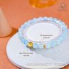  Vòng Tay Đá Aquamarine 6mm 3A Phối Charm Hoa Mai 