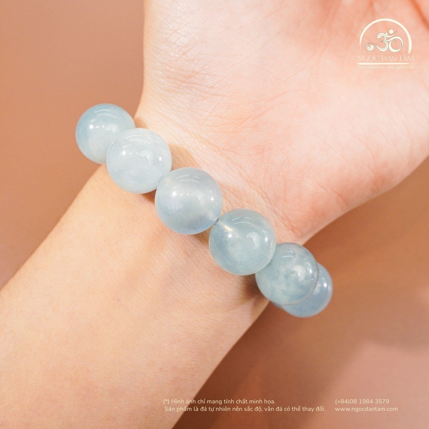  Vòng Tay Đá Aquamarine 14mm 3A 