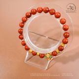  Vòng Tay Carnelian Tứ Xuyên 7mm 5A Phối Charm Hoa Đính Ngọc Trai 