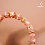  Vòng Tay Đào Hoa Vân Mây 8mm 5A Phối Charm 