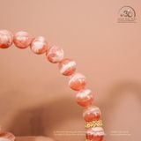  Vòng Tay Đào Hoa Vân Mây 8mm 5A Phối Charm 