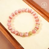  Vòng Tay Đào Hoa Vân Mây 8mm 5A Phối Charm 