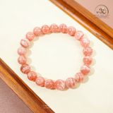  Vòng Tay Đá Đào Hoa Vân Mây 8mm 5A 