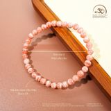  Vòng Tay Đá Đào Hoa Vân Mây 5mm 4A 