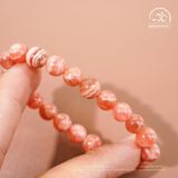  Vòng Tay Đá Đào Hoa Vân Mây 8mm 5A 