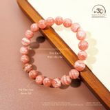  Vòng Tay Đá Đào Hoa Vân Mây 8mm 5A 