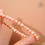  Vòng Tay Đá Đào Hoa Vân Mây 5mm 4A 