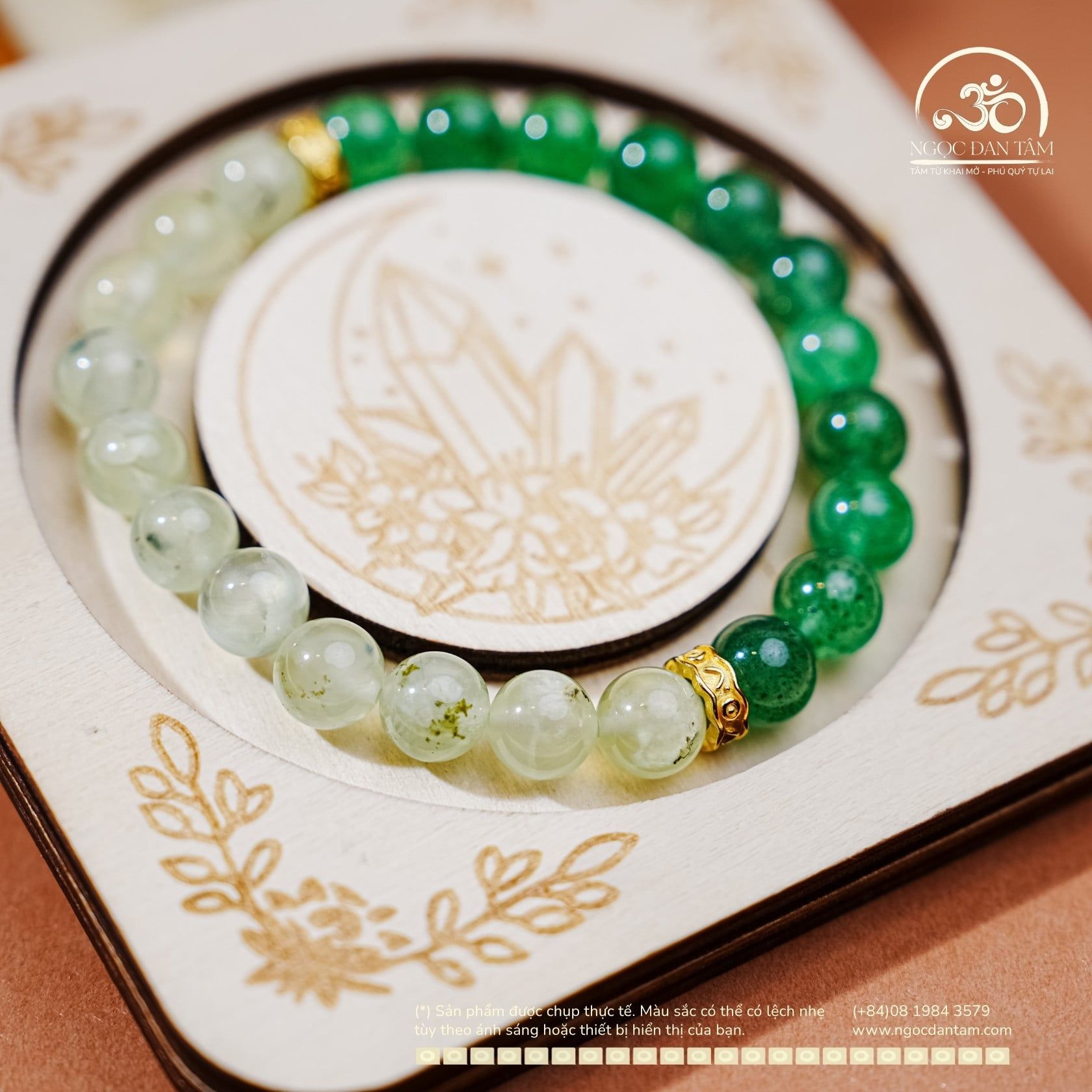  Vòng Tay Thạch Anh Dâu Tây Xanh 8mm 3A Phối Đá Prehnite 8mm 3A 
