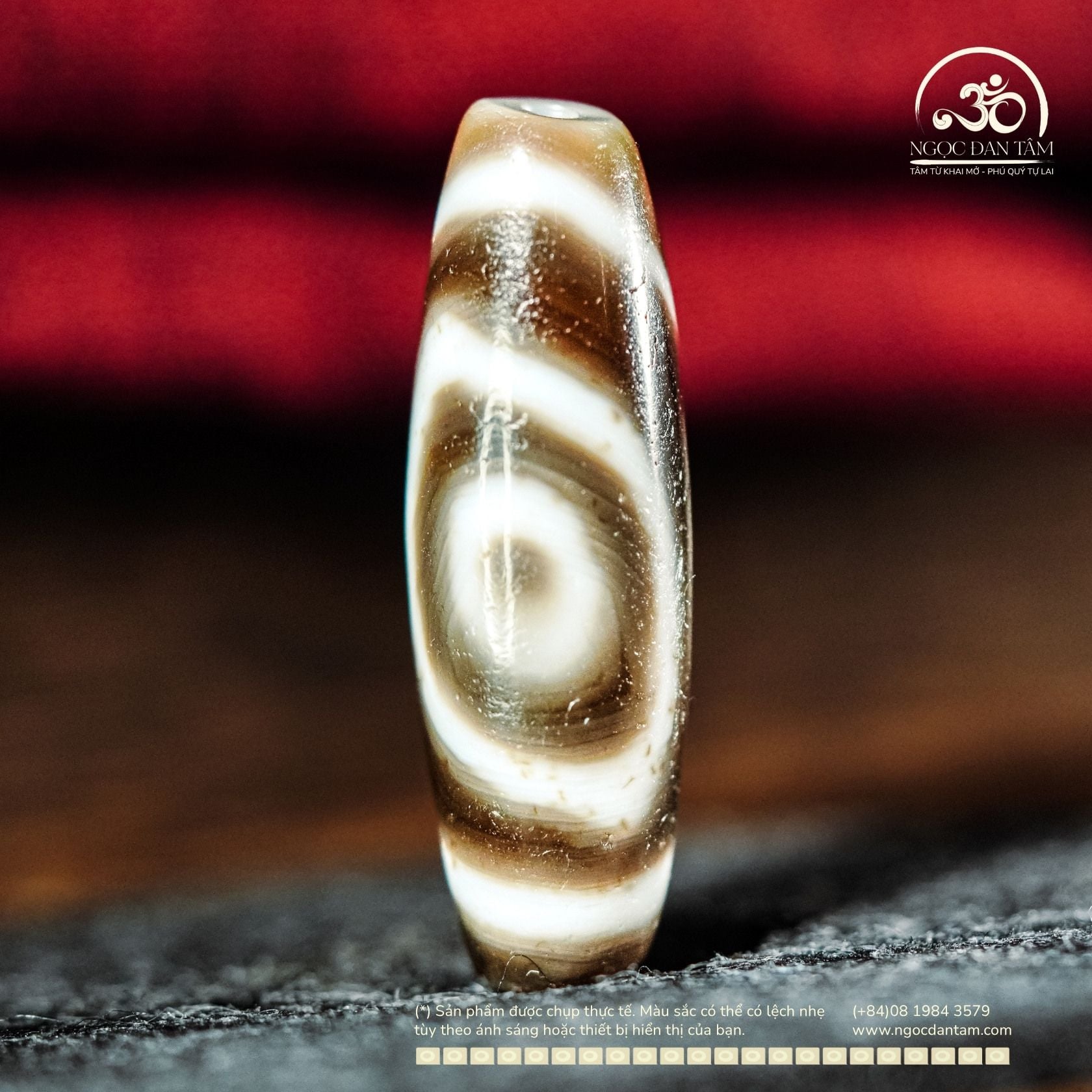  Dzi 2 Mắt 38x12mm ( New Dzi - Xiao Lu ) 