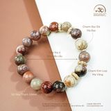  Vòng Tay Đá Gỗ Hóa Thạch 10mm 2A Phối Charm 