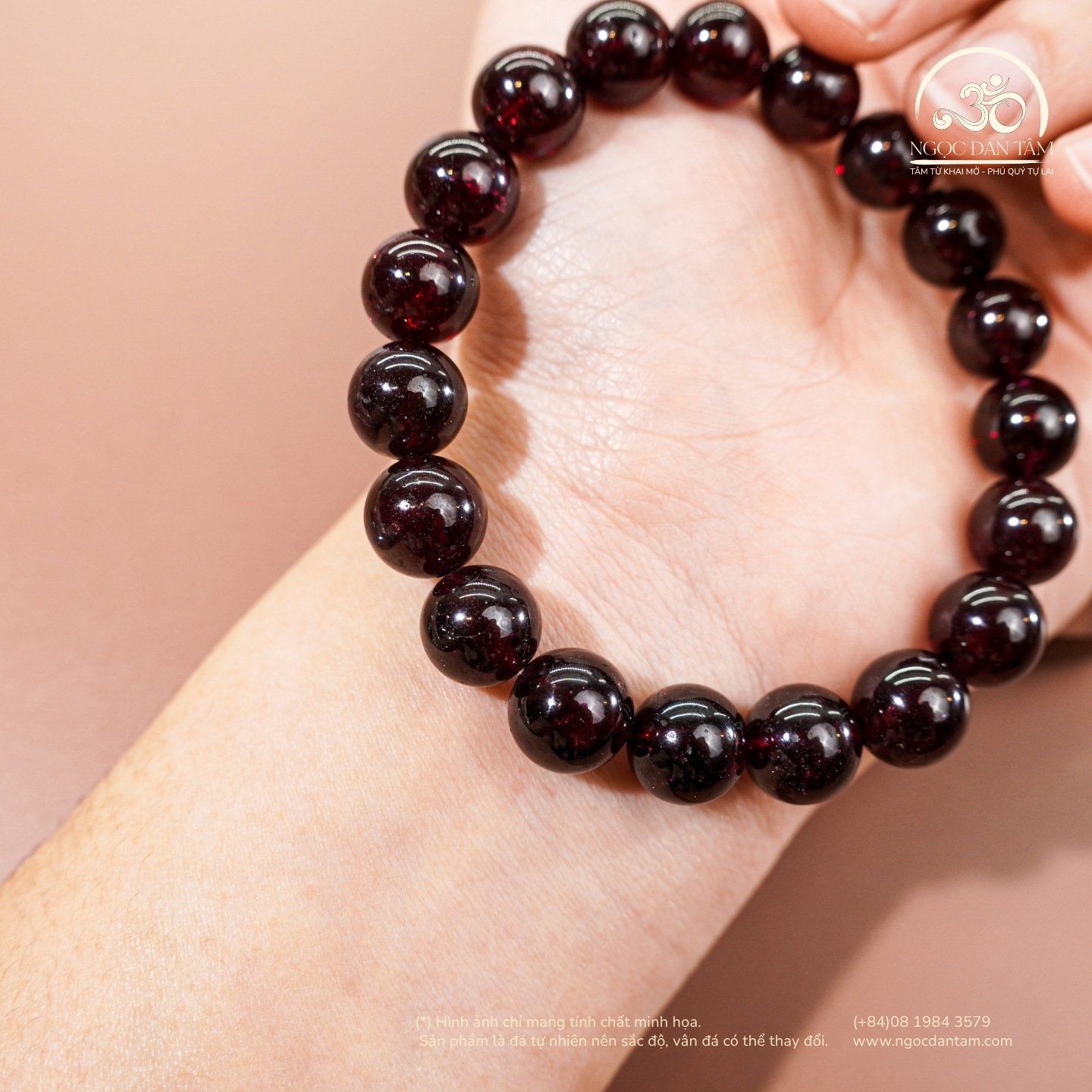  Vòng Tay Garnet Tím 10mm 5A 