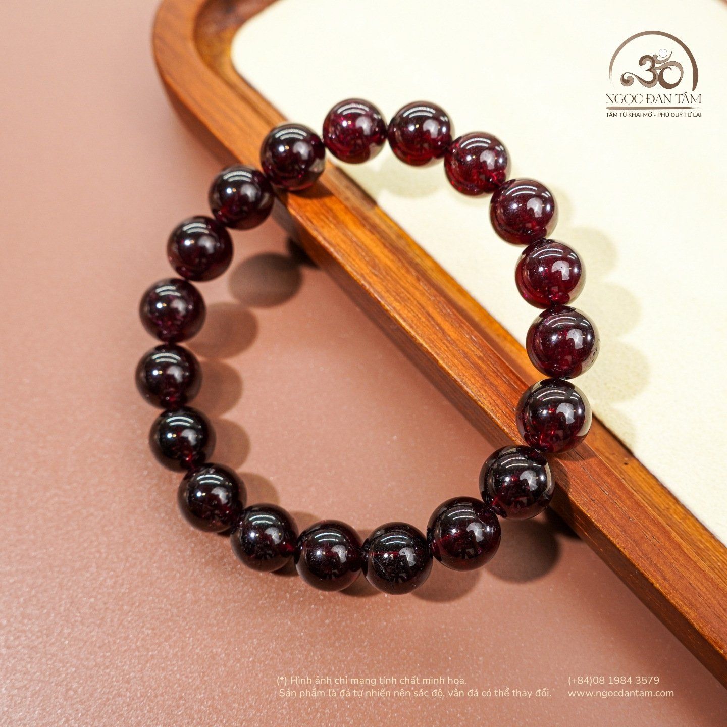  Vòng Tay Garnet Tím 10mm 5A 