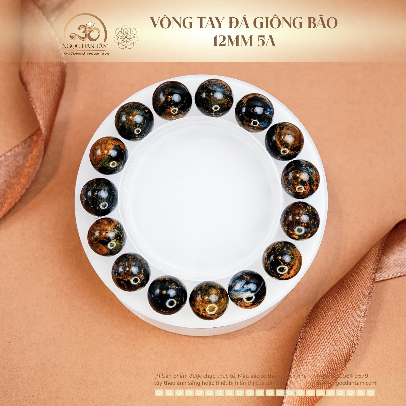  Vòng Tay Đá Giông Bão 12mm 5A 