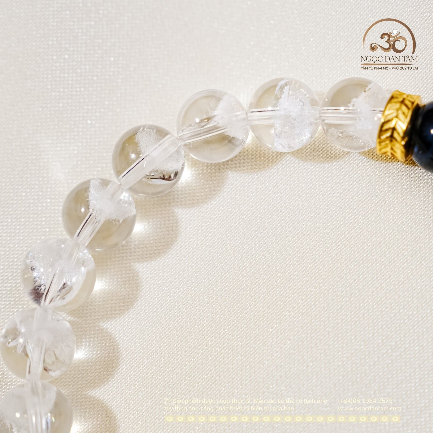  Vòng Tay Đá Giông Bão 8mm 5A , Thạch Anh Ưu Linh Trắng 8mm 2A Phối Charm 