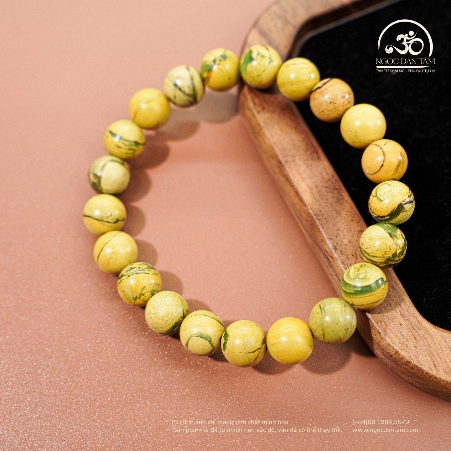  Vòng tay Đá Green Dragon 8mm - 10mm 2A 