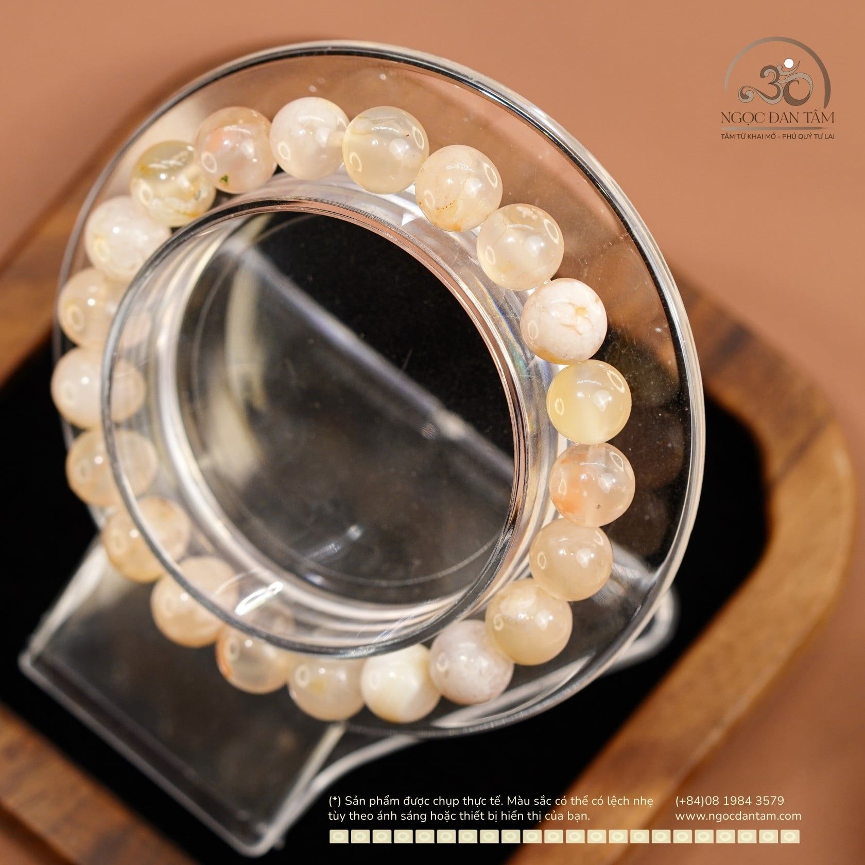  Vòng Tay Mã Não Anh Đào 8mm 2A 