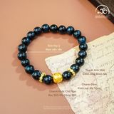  Vòng Tay Thạch Anh Mắt Chim Ưng 8mm 5A Phối Charm Chữ Vạn 