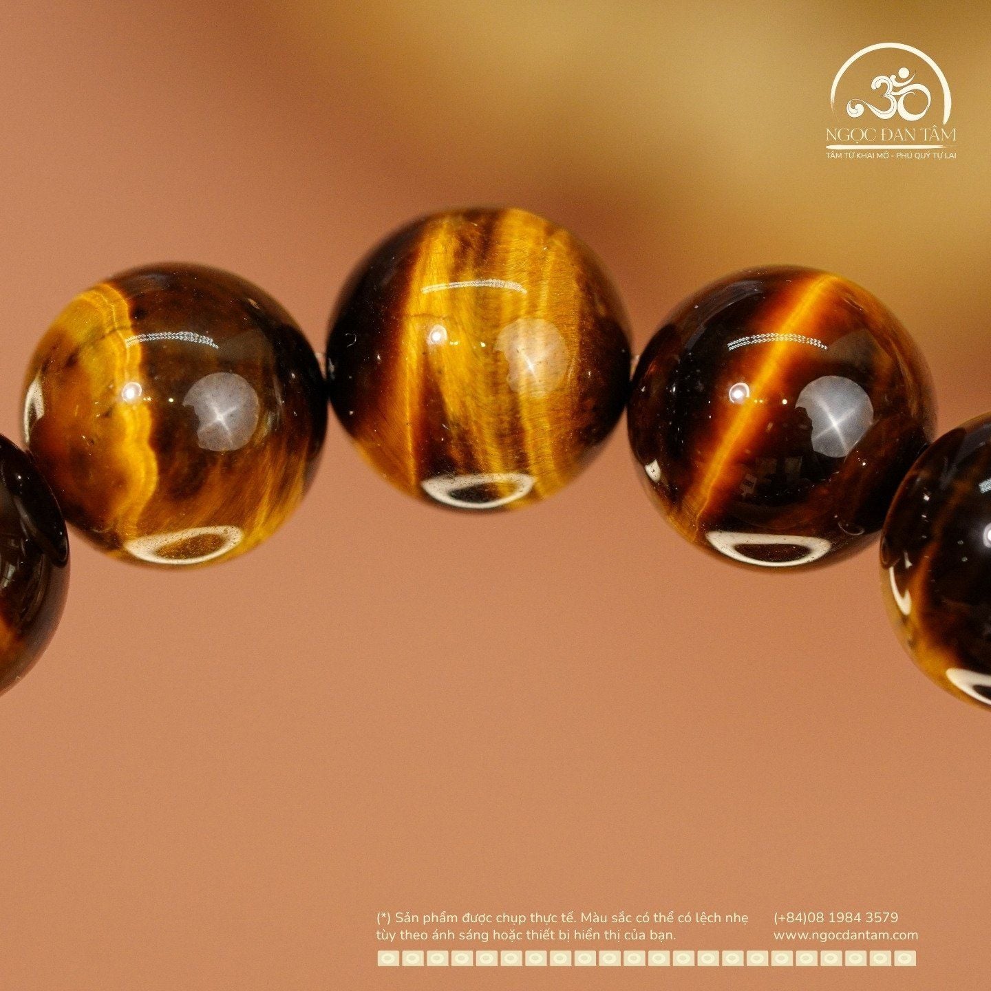  Vòng Tay Mắt Hổ Vàng Nâu 8mm 5A 