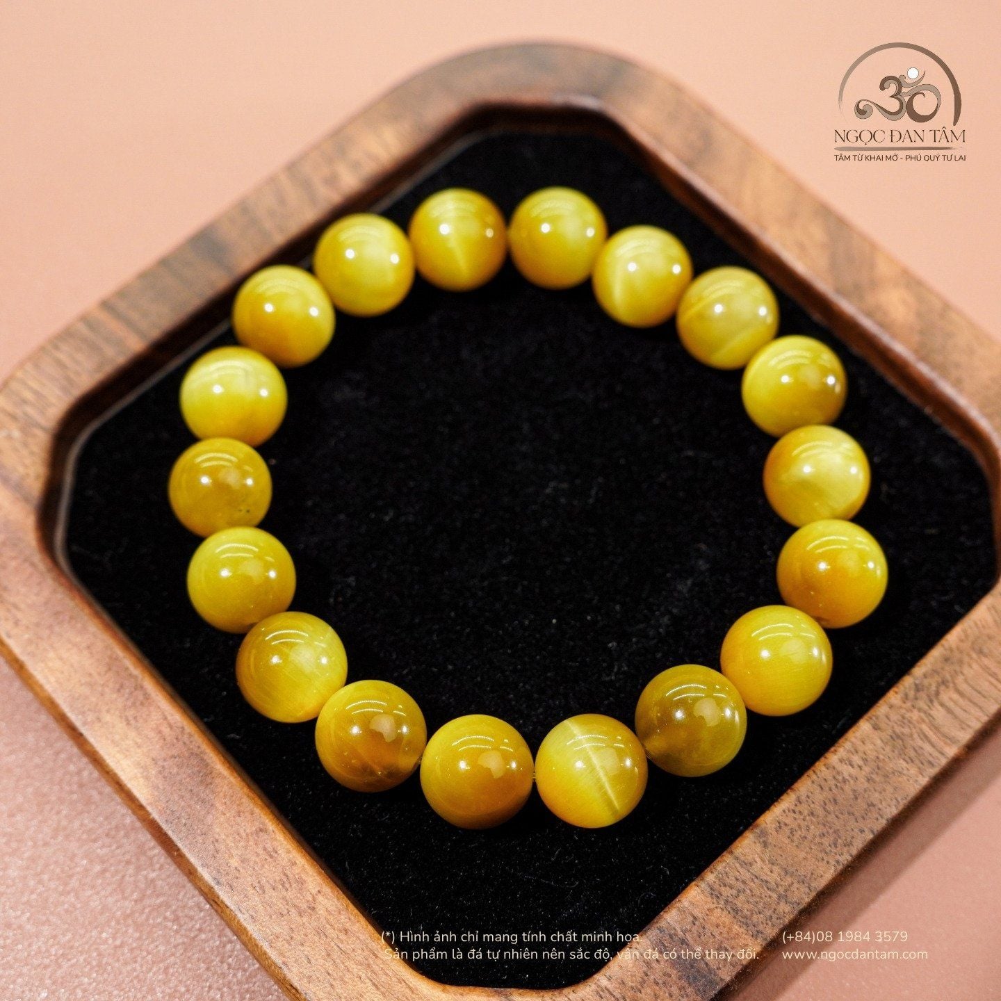  Vòng Tay Đá Mắt Hổ Vàng 10mm 5A 