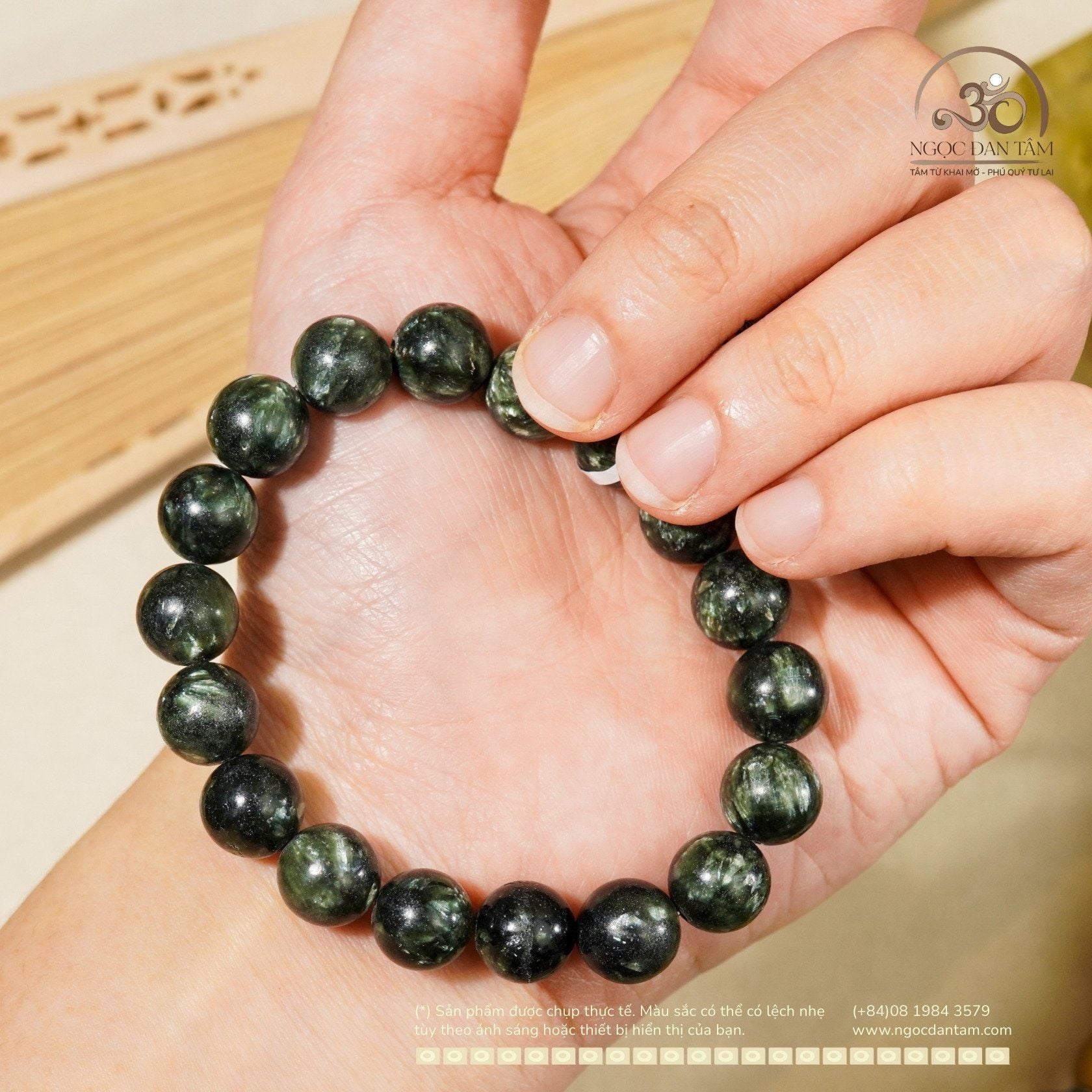  Vòng Tay Đá Mắt Rồng Xanh Vip 10mm 5A 