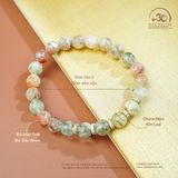  Vòng Tay Đá Mặt Trời Đa Sắc 8mm Phối Charm Mạ Bạc 
