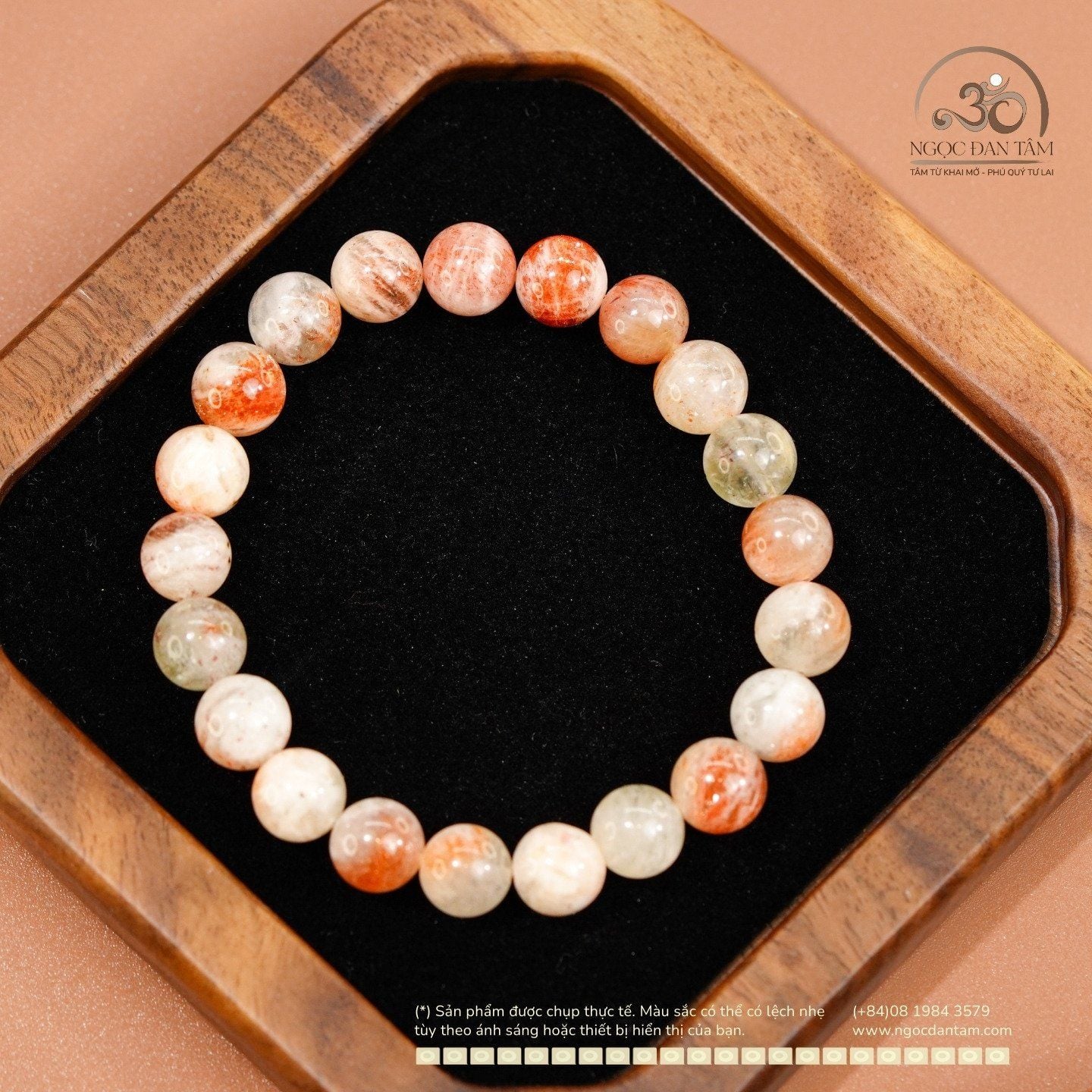  Vòng Tay Đá Mặt Trời Đa Sắc 8mm 