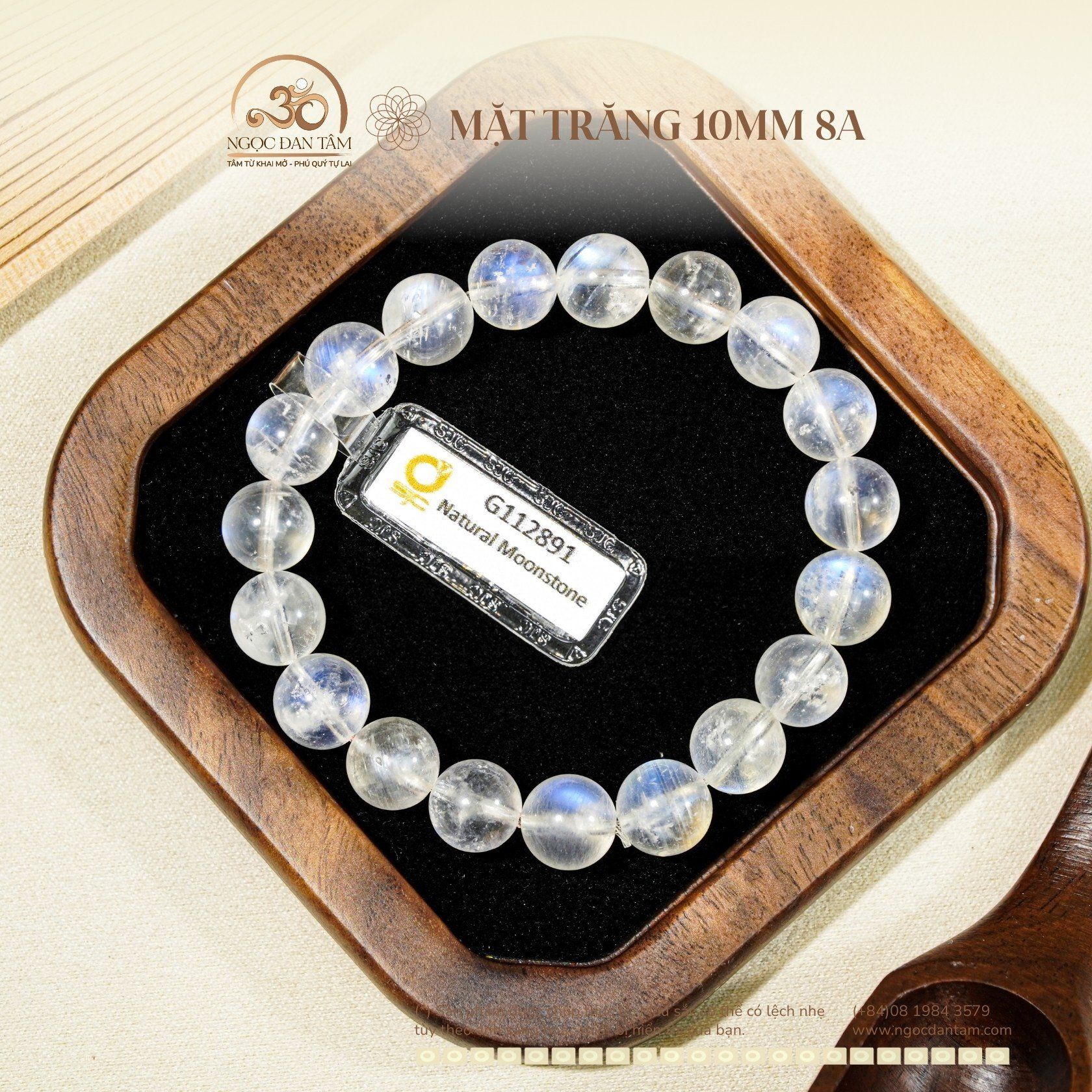  Vòng Tay Đá Mặt Trăng 10mm 8A 