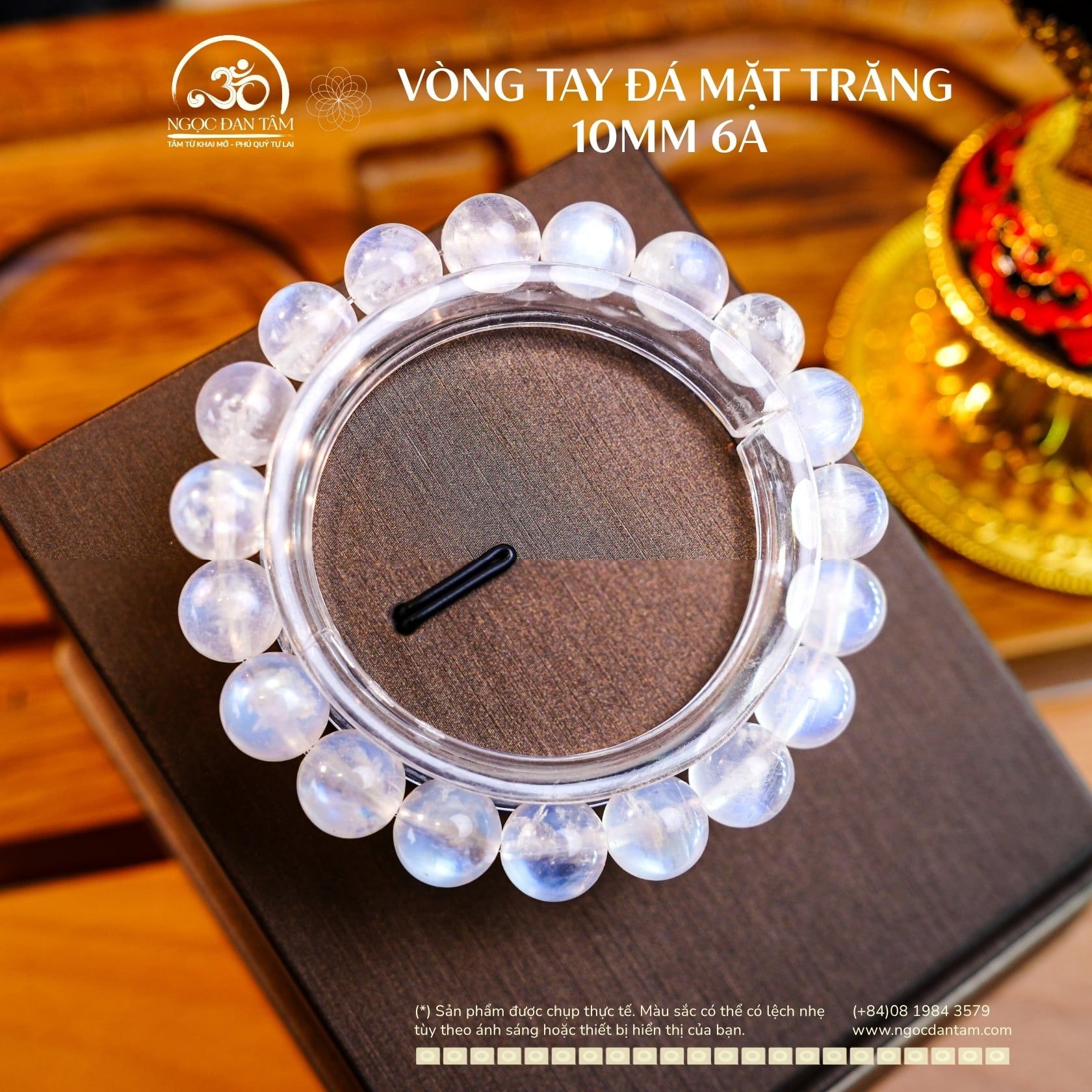  Vòng Tay Đá Mặt Trăng 10mm 6A 