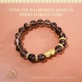  Vòng Tay Đá Obsidian 10mm 2A Phối Charm Tỳ Hưu 