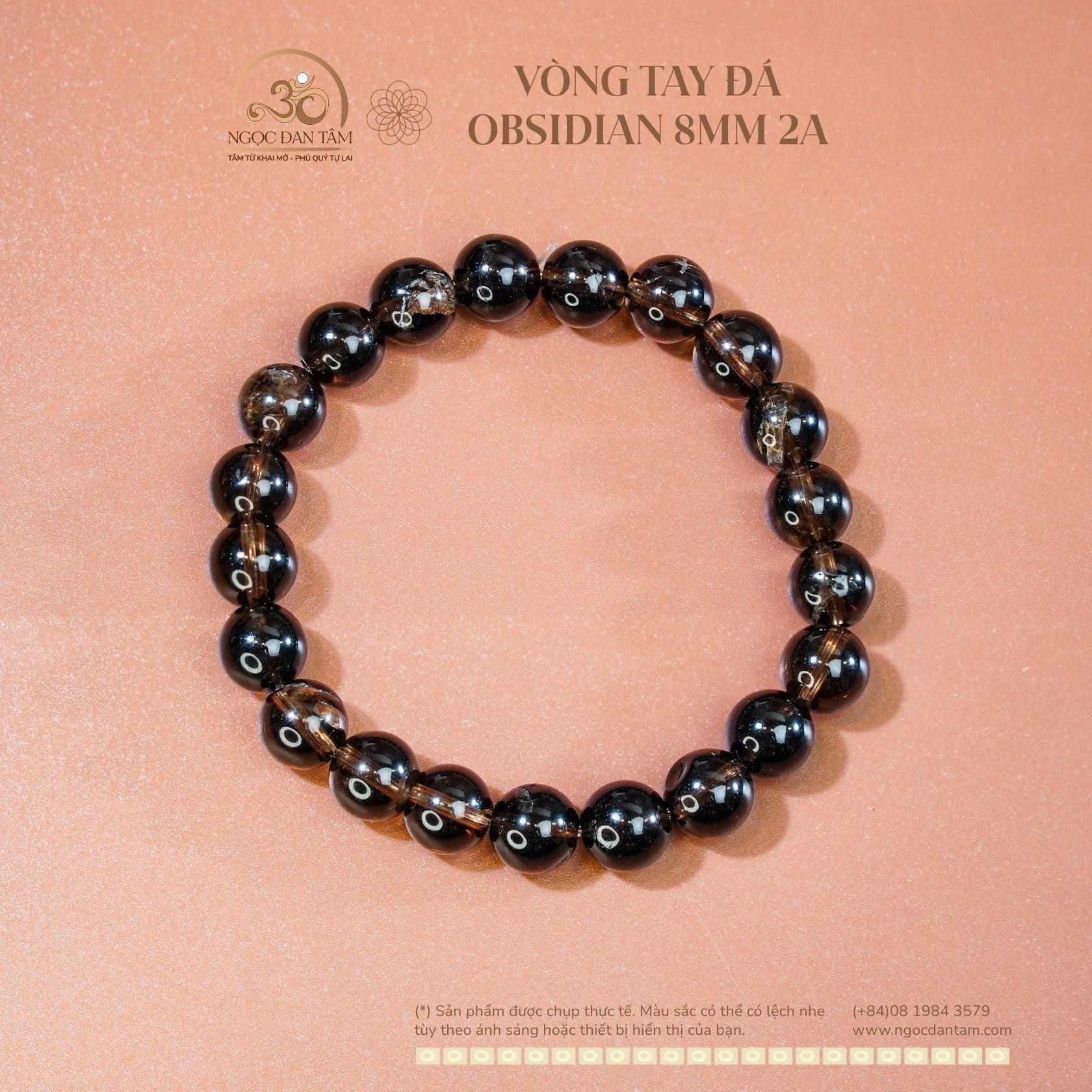  Vòng Tay Đá Obsidian 8mm 2A 