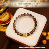  Vòng Tay Đá Obsidian 8mm 2A Phối Charm Bánh Xe Pháp Luân Đại Cát 
