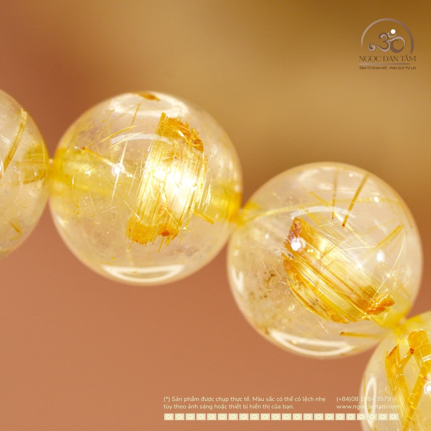  Vòng Tay Thạch Anh Tóc Vàng 10mm 4A 