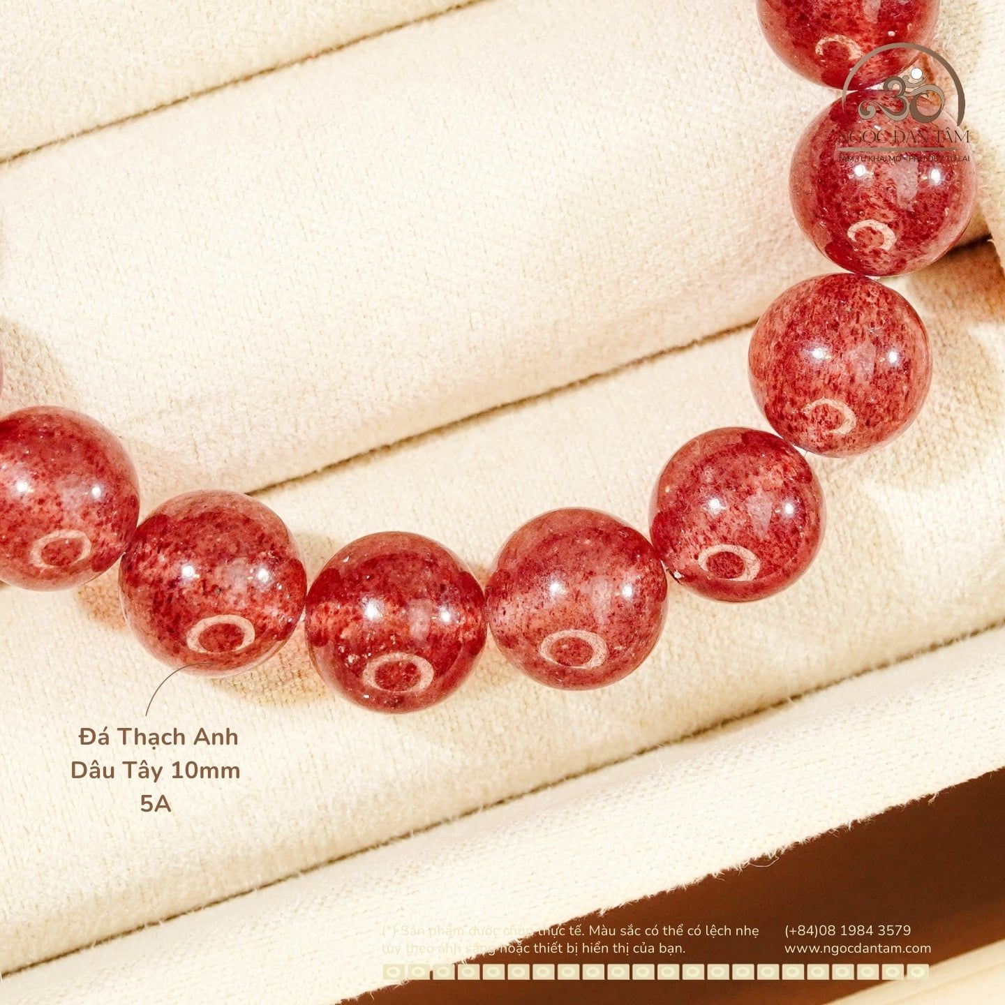  Vòng Tay Thạch Anh Dâu Tây 10mm 5A 