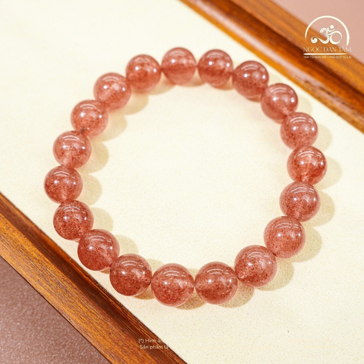  Vòng Tay Thạch Anh Dâu Tây 9mm 5A 