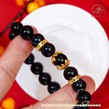 Vòng Tay Mắt Chim ưng 10mm 5A Phối Charm Đế Ốp Hoa 