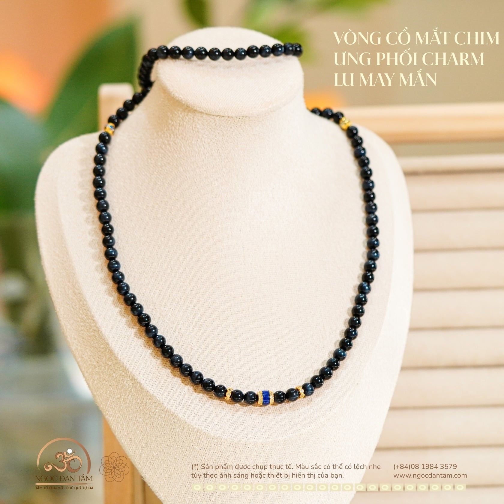  Vòng Cổ Mắt Chim Ưng Phối Charm Lu May Mắn 