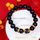  Vòng Tay Mắt Chim ưng 10mm 5A Phối Charm Đế Ốp Hoa 