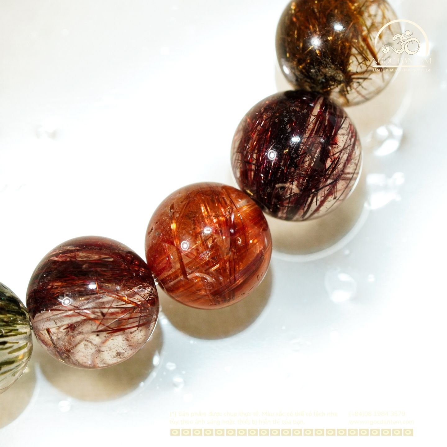  Vòng Tay Thạch anh tóc hỗn hợp VIP 8mm 7A 