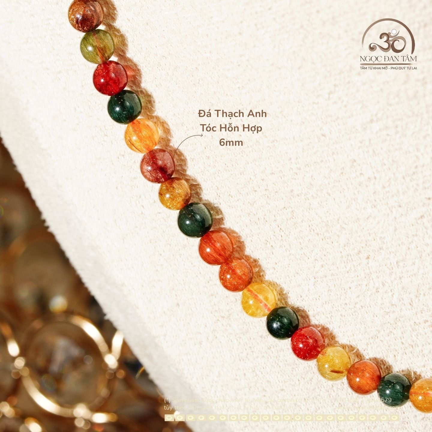  Vòng Cổ Thạch Anh Tóc Hỗn Hợp 6mm 