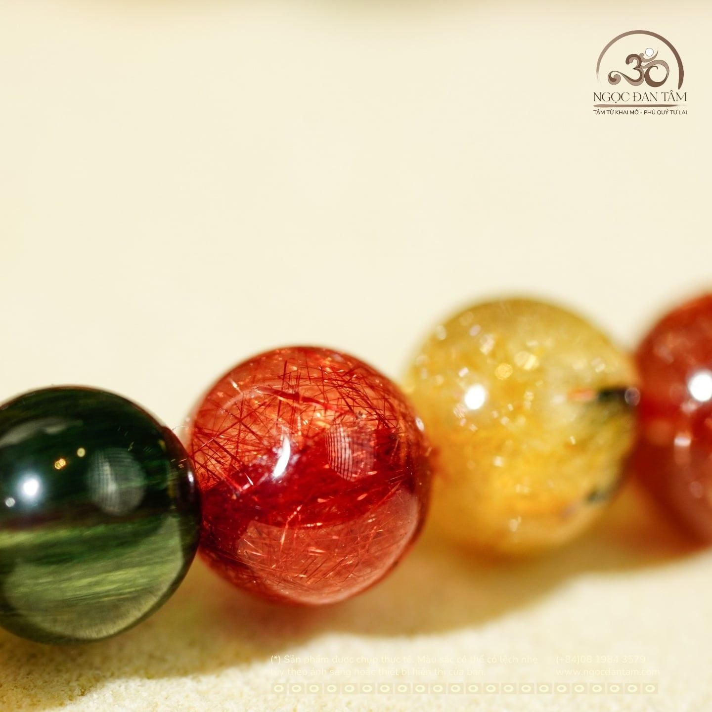  Vòng Cổ Thạch Anh Tóc Hỗn Hợp 6mm 