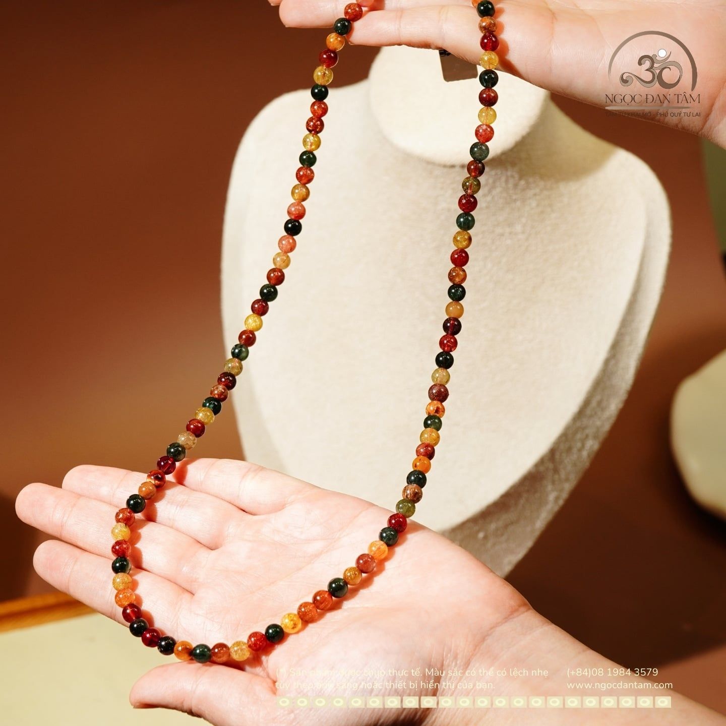  Vòng Cổ Thạch Anh Tóc Hỗn Hợp 6mm 