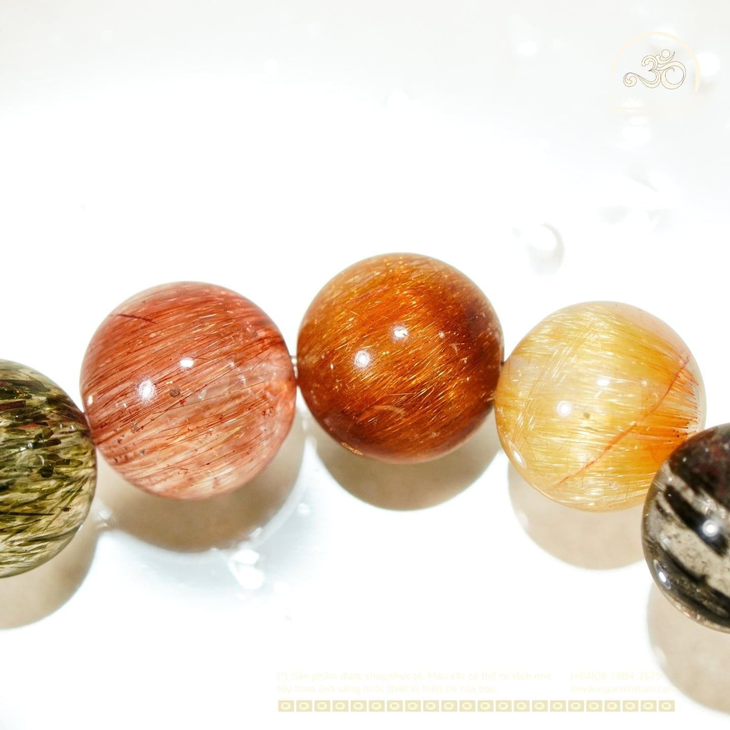  Vòng Tay Thạch anh tóc hỗn hợp VIP 8mm 7A 