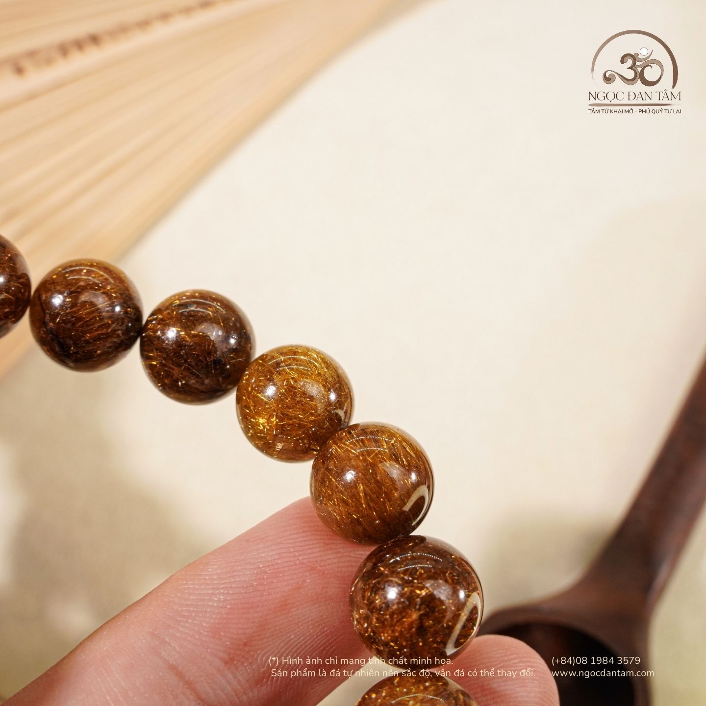  Vòng Tay Thạch Anh Tóc Nâu 11mm 7A 