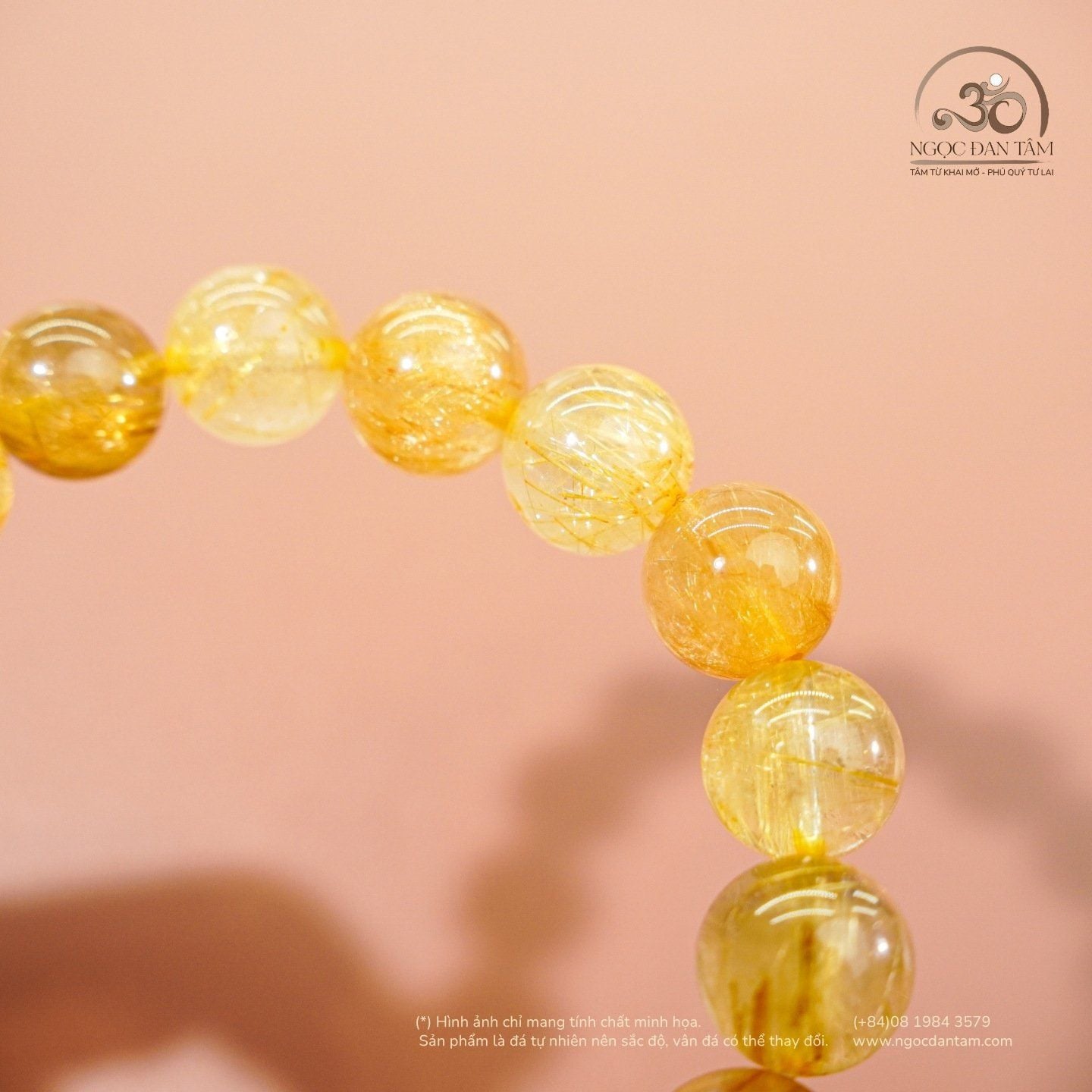  Vòng Tay Thạch Anh Tóc Vàng 10mm 7A 